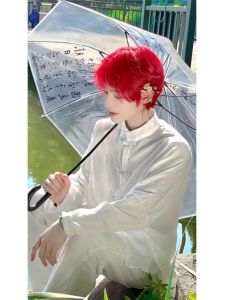 New Chinese Mens Summer Chinese Style Shirt Mens Fancy Stand Collar Buckle Ice Silk Sun Protection Shirt Drape Outwear