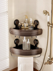 TAILI | Retro Style Suction Cup Triangle Storage Rack Bathroom