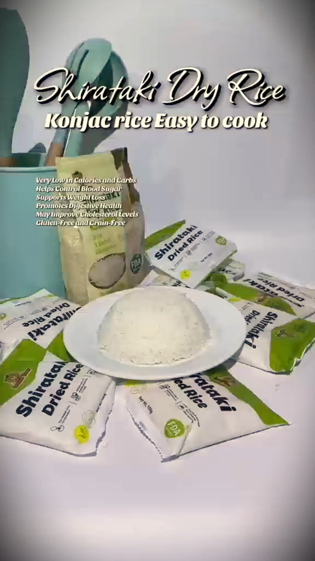 Dried Shirataki rice  low carb Organic shiritaki rice Konjac Rice Dried Shirataki rice