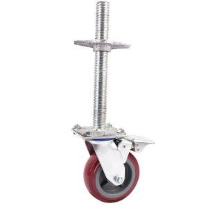 【High quality】 Heavy Duty Scaffolding Rubber Wheel Long Pole Scaffolding Caster Wheel with Break 6 inch