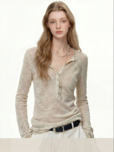 Minimal Henry Neck Slimming Long-sleeve Sweater