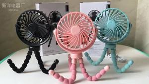 Quạt Mini Di Động Cho Xe Đẩy Em Bé Với 3 Tốc Độ Sạc USB Đèn Chiếu Sáng Dùng Được Cho Cũi Du Lịch Ngoài Trời Quạt Cầm Tay Đa Chức Năng