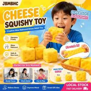 JBMBHC Cute Cheese Squishy Toy Slow Rising Stress Relief Fidget Creamy Squeeze Toy for Study Work Commute Relaxation Kids /Boyfriend/Girlfriend Gift