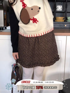 Hey Shan Nai Nai Floral Print A-Line Mini Skirt Womens Early Spring Design Elastic Waist Versatile Slimming Cotton Short Skirt