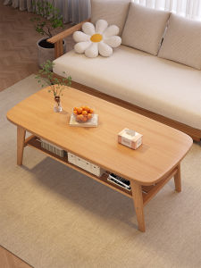 Modern Minimalist Japanese Style Tea Table Real Wood Foldable Living Room Home Use Small Apartment Suitable New 2025 Model