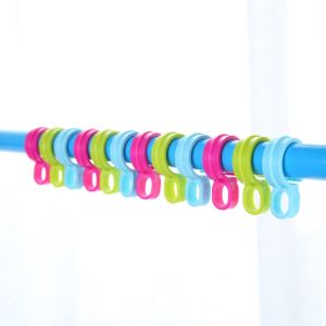 50 Pack Multifunctional Clothes Hanger Windbreak Hook Drying Rod Clothesline Pole Clothes Hanger Non Slip Windbreak Hook round Tube Buckle
