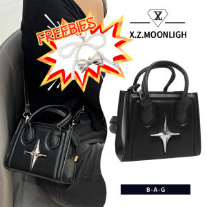 【Free Key Chain on Purchase】X.Z.MOONLIGH Versatile Ins Crossbody Bag Y2k Shoulder Bag Casual Commuter Handbag Popular Retro Small Square Bag