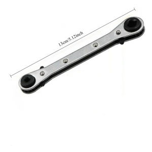 4-in-1 Refrigeration Ratchet Wrench 1/4 3/8 3/16 5/16Inch Port Valve HVAC Tool CS for Use on Compressors with Access Valves