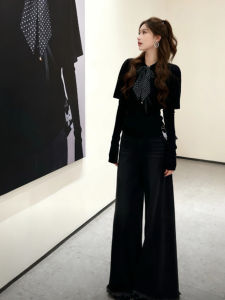 CHANGTONG | Vintage Elegant Design Black Cloak Knitwear