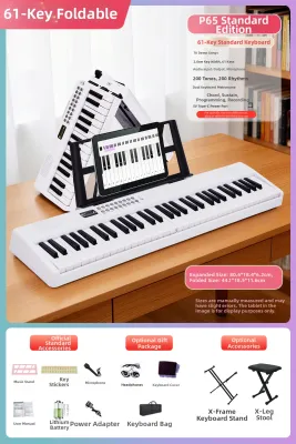 VOICEPAL | keyboard piano Foldable Touch Response Adult Beginner Home Use Electric Piano 61 Keys