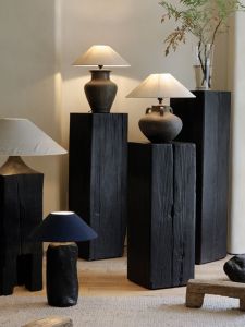 Scandinavian Style Solid Wood Bench Carbonized Black Polished Edge for Changing Shoes or Seating Adults in Quanzhou City