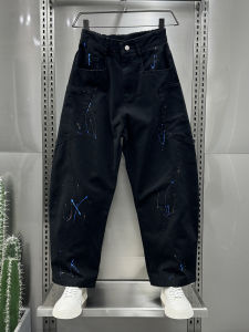 Autumn Versatile Loose Mens Casual Straight Leg Harlan Pants Broad Leg Pants Workwear Style Pocket Decoration mid Waist