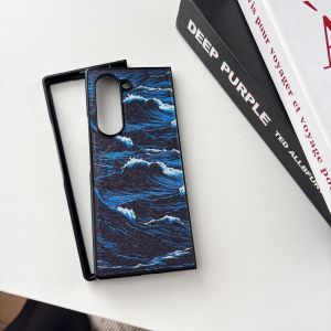 Wave Painting Pattern Magnetic Phone Case For Samsung Galaxy Z Fold 8 Ultra 7 6 5 4 3 Fold8 5G Protective Hard Plastic Cover