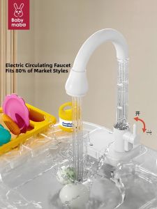 MABAOMABAO | Mini Kitchen Toy with Realistic Faucet and Water Circulation Dishwasher