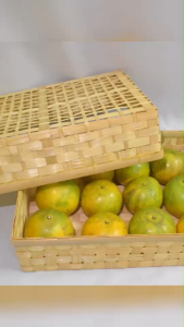 กล่องไม้ไผ่สานขนาด กว้าง 8 นิ้ว ยาว 11 นิ้ว สูง 3 นิ้ว ตลับกล่องไม้ไผ่ ตลับสี่เหลี่ยมไม้ไผ่ กล่องไม้ไผ่