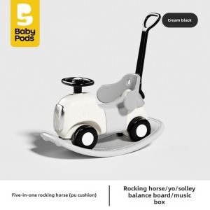 Babypods Baby Rocking Horse Small Wooden Horse Childrens Rocking Horse Rocking Horse Luge Two-in-One Baby Toy One-Year-Old Birthday Gift