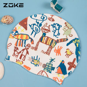 Zoke Silicone Swimming Cap Waterproof Hair Care Ear Protection Not-Too-Tight Adult Zoke Swimming Training Kids Men and Women Non Slip Cap