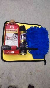 Xà bông rửa xe BZ 1lit + cọ bút mền + xịt dưỡng nhựa VS1 250ml + bao tay rửa xe san hô + khan lau xe 30x30