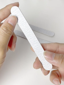 10Pcs Nail File Strips Sandpaper Nail Files 100/180 Grit Oblong Reusable Double Sided Emery Board