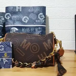 BJ66816 - COFFEE/BEIGE TAS SLEMPANG JINJING TOTEBAG HANDBAG TAS WANITA FASHION IMPORT MODIS ELEGAN TERMURAH TERLARIS TERBARU BAGSTORE JAKARTA TAS BATAM ZCJ6816