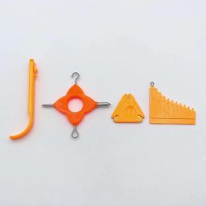 1/4PCS 4 In 1 Puller Line Tool Fishing Line Knotting Knot Tool for Carp Rig D Rig Making Multi-purpose Portable Knotter Tool