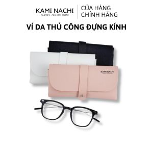 Ví da đựng mắt kính cao cấp an toàn thiết kế kèm dây đeo cổ tiện lợi và thời trang KAMI NACHI