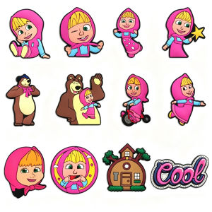 hot toys | New 12Pcs Hot Toys Cartoon Martha Bear Series PVC Shoe Accessories DIY Hole Wristbands Detachable Shoe Decorations Gifts