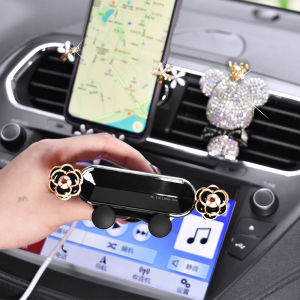 New Cute Creative Car Phone Holder Female Car Gravity Support Air Outlet Mobile Phone Holder Navigation Buckle Female