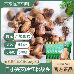 Wild Organic Red Pine Nut Open Shell Natural Flavor Snack from Xingan Ling Area in Heilongjiang Province China 120g Bag Pack