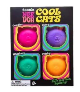 Schylling | 4-piece NeeDoh Nice Cube Soft Rubber Squeezing Stress Relieving Block Sensory Pinching Toy Anxiety Artifact