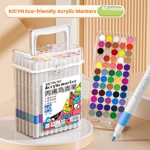 OUHOE | # 120 Colors Acrylic Paint Marker Pens Bright Pigment Quick Dry Perfect For Kids Drawing DIY Craft Projects