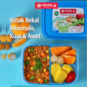 Lion Star Kotak Bekal 3 Sekat Minimalis Kuat dan Awet | SB-67 Gohan Lunch Box 201