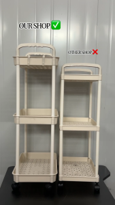 【24-hour shipping】4 Tier Large Moving Rack Kitchen Storage Shelf Trolley Cart Organizer with Storage Basket Utility Kitchen Organizer Room For Baby Organizer Storage Rack Shelf Perfect for Organizing Baby Snacks and Bathroom Items