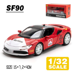 LEO 1:32 Ferrari SF90 Supercar Metal Diecast Alloy Toy Car Model Trucks For Kids Toys Vehicles Hobbies Collection