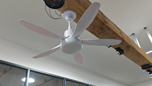 30 Inch White Ceiling Fan 5 ABS Blades DC Motor 3 Color LED Light Remote Quiet Reversible For Home Use