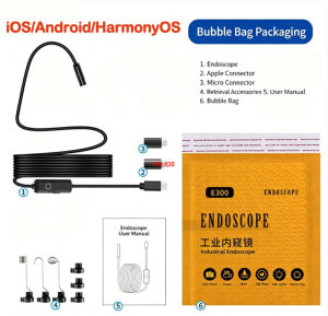 Max 16.4ft Endoscope Automotive Boroscope Inspection Device Camera 8mm For IOS Android Smart Phone Type C Cars Mobile