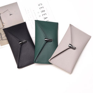Fashionable Long Slim Leather Clutch Wallet Womens Simple Card Holder Handbag Elegantly Stylish Coin Purse Trendy Poetess Brand