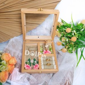 Kotak Kayu Tempat Perhiasan Cincin Gelang dan Kalung untuk Mahar atau Seserahan Pernikahan - KCGK
