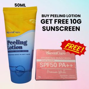 Duo Set Skeencare Peeling Lotion (All Sizes) + 10g Hydrating Sunscreen Gel Cream