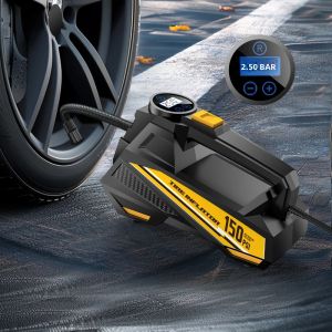 CARSUN 12V 150PSI Máy Bơm Hơi Lốp Xe Có Dây TPMS & Đèn LED Máy Nén Khí Di Động Cho Ô Tô Xe Máy Xe Đạp Bóng