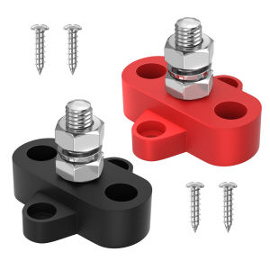 Bus Bar 12V 250A Power Distribution Block Single 5/16" M8 Stud Battery Post Junction Block for Marine Car Boat Solar System