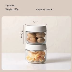 Glass Sealed Jar With Lid Food Grade Candy Snack Storage Jar Kitchen Grain Dry