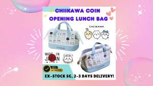 [Direct from Japan] Stock SG 100% Original Bandai Chiikawa Coin Opening Type Insulated Lunch Tote Bag
