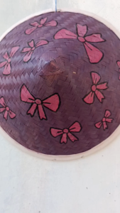 Caping petani lukis motif pita free kopiah - topi caping sawah petani lukis anti panas untuk anak dan dewasa