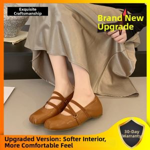 YX | Cross-strap French Gentle Square Toe Mary Jane Shoes Women Flat Shoes