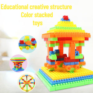 DIY Large Grain Building Block Education Creative Structure Color Stacked Toys