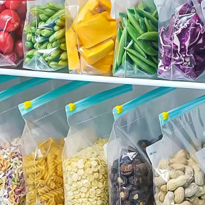 Zipper seal bag Reusable fridge bag with zipper lock Food storage bag for preservation and sealing Kitchen storage bag