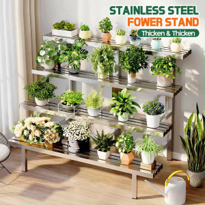 PACKONE Multi-Tier Stainless Steel Plant Stand | Waterproof & Rust-Resistant Hall Organizer