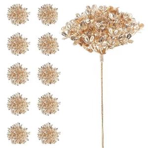 MENGHAO | 1/3/5Pcs Gold Artificial Hydrangea Flowers Heads Fake Flowers Ornament for Home Decor Christmas Decoration New Year Accessories