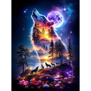 Jigsaw Puzzle for Adults 500/1000/1200/2000PCS Wolf Moon Animal Scenery Paper Puzzle Home Wall Decoration Gift Idea